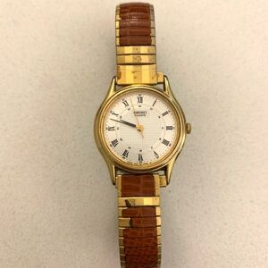 Seiko Gold Watch with Brown Strap